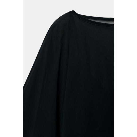 ZARA SHORT SATIN EFFECT CAPE DRESS - Picture 4 of 4